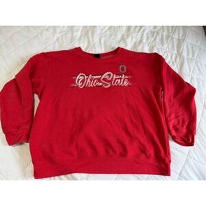 Ohio State Buckeyes Scarlet Red Crewneck Sweatshirt XXL Womens Block O Graphic